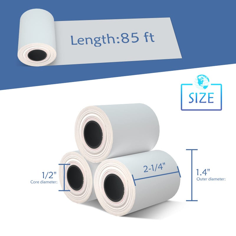 BESTEASY 2-1/4" x 85' POS Cash Register Roll Thermal Receipt Paper White Cash Register POS Receipt Paper (50 Rolls) - Image 2